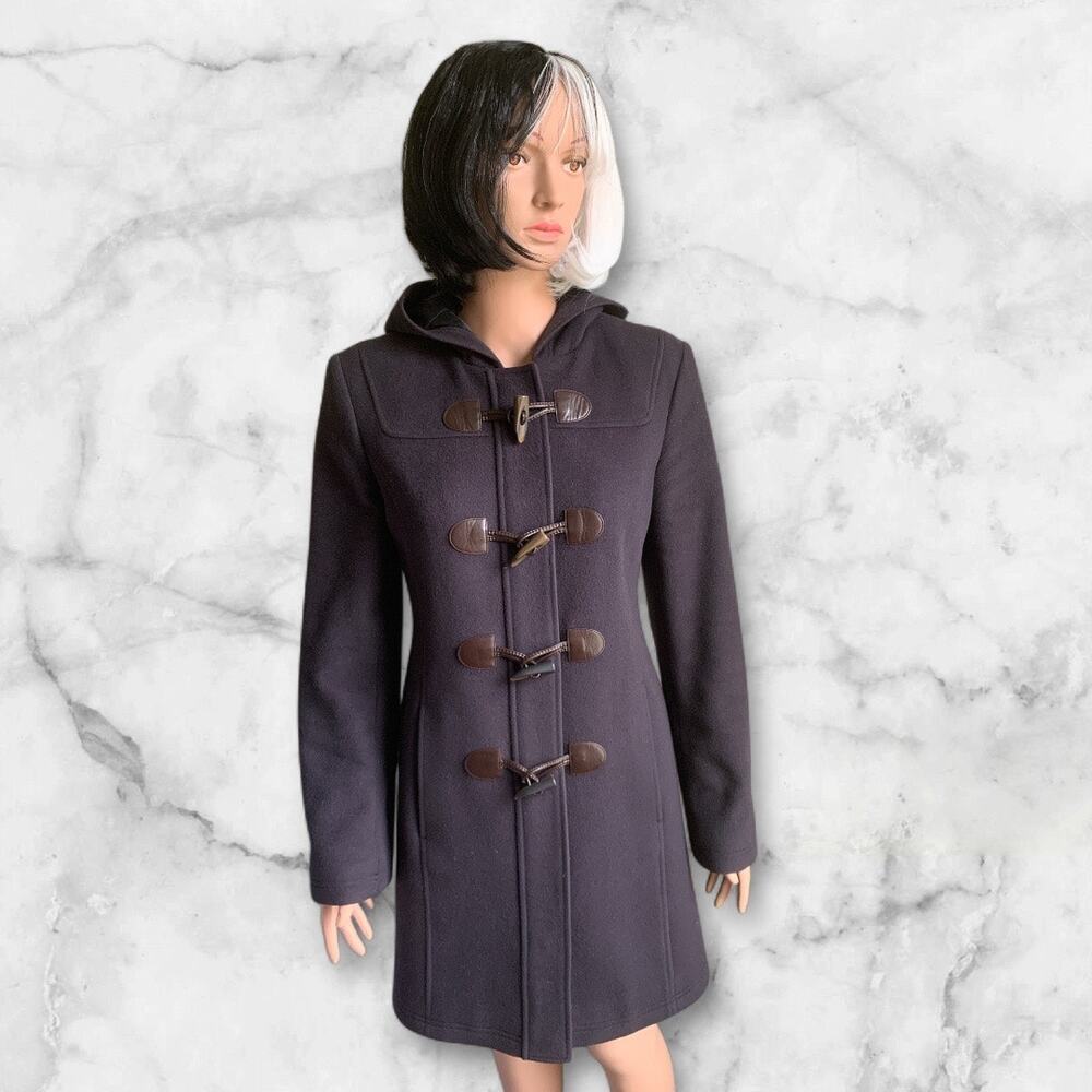 L.L. Bean Classic Lambswool Duffel Coat-Small/Regular-Navy